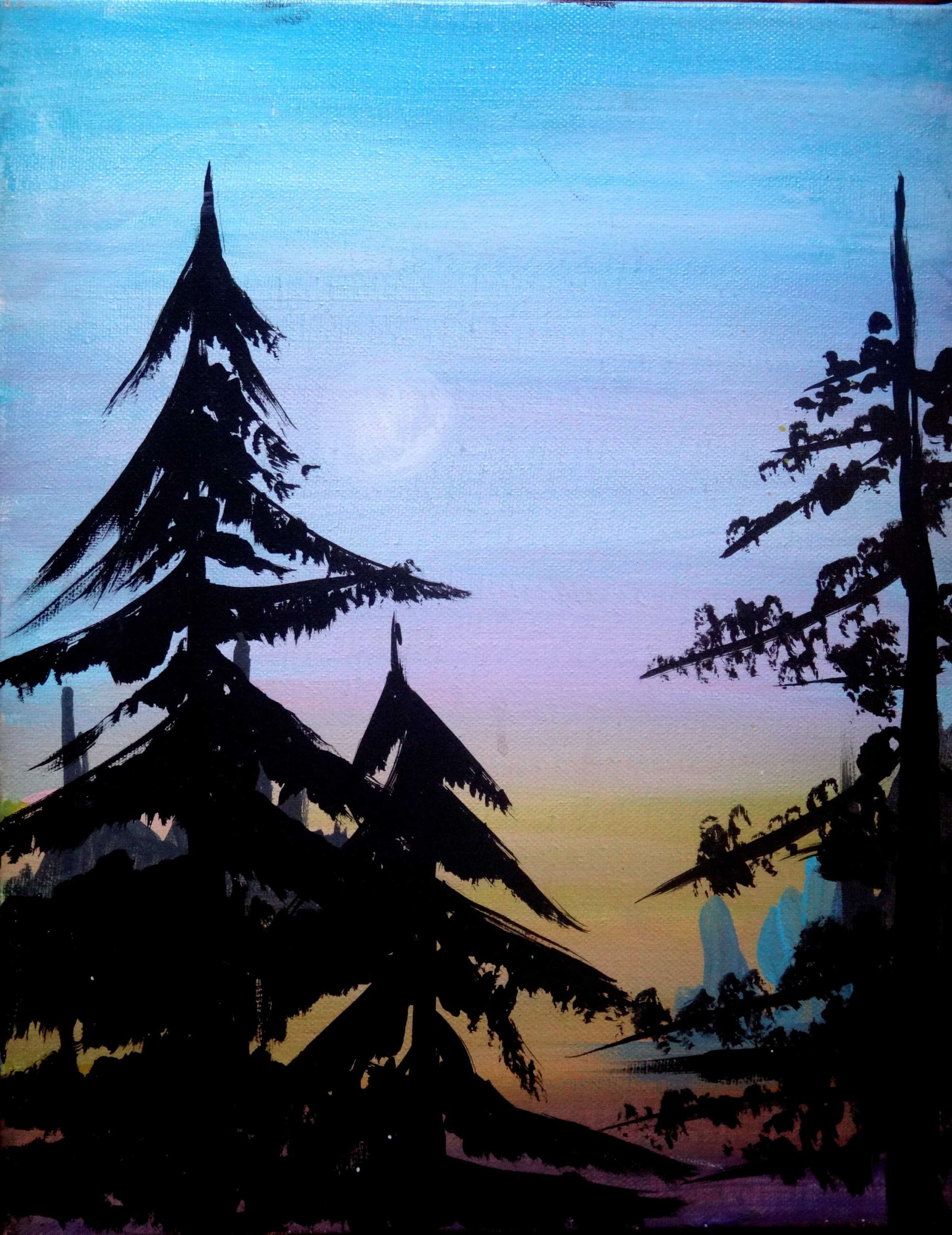 sunset tree painting classes near lacey washington