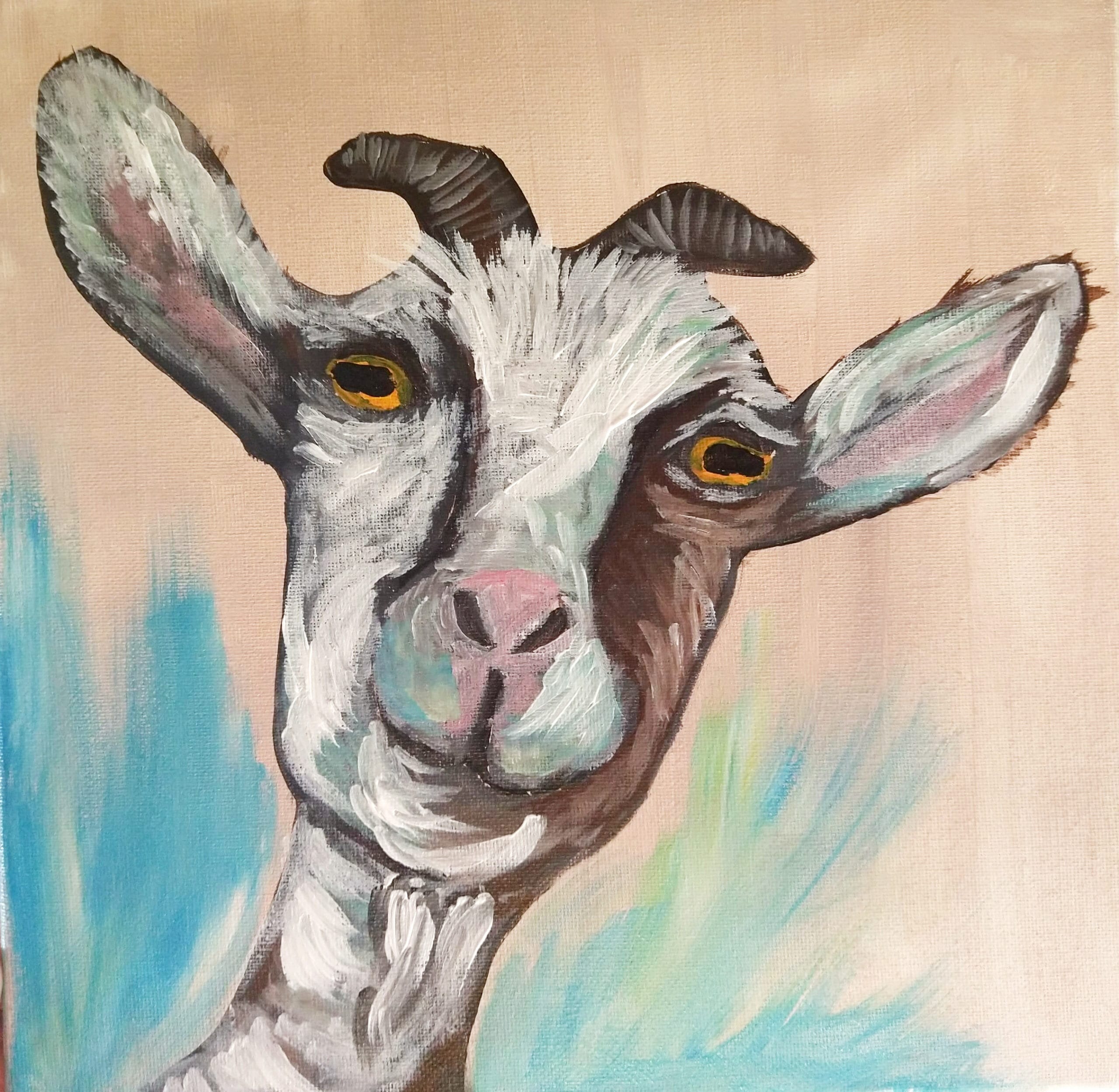 love goats paint one, goat paint and sip