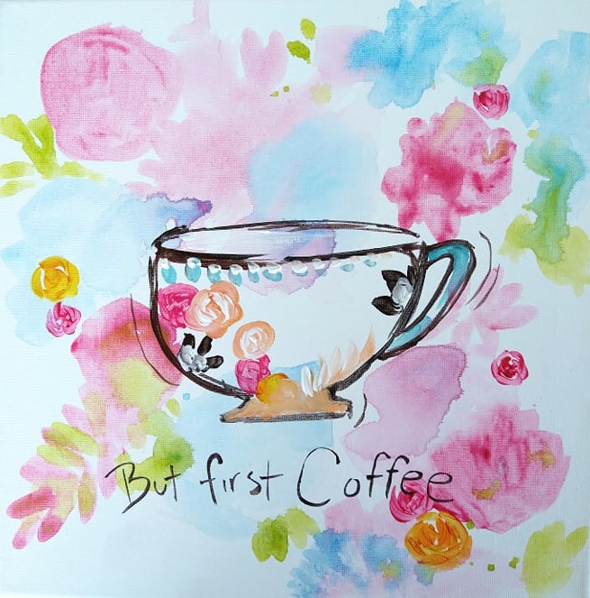colorful coffee canvas artwork