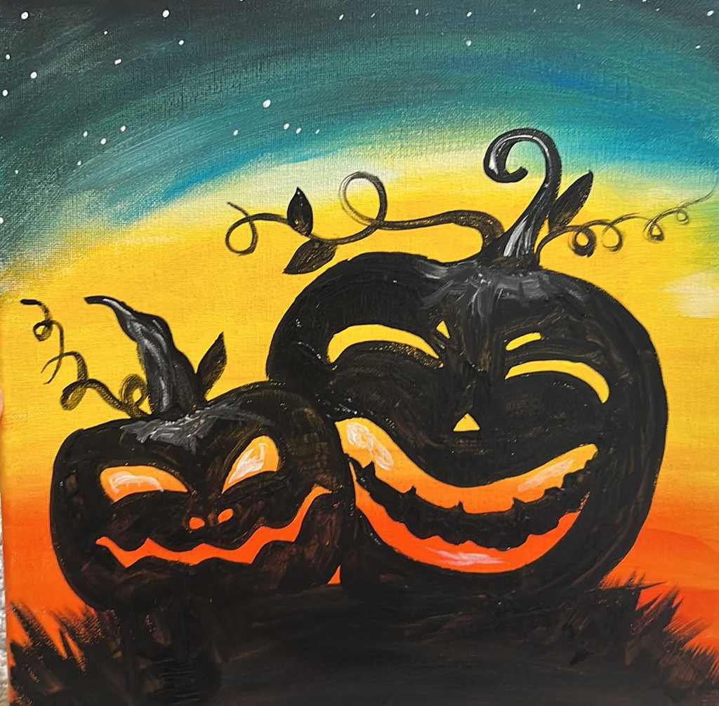 pumpkin halloween paint and sip