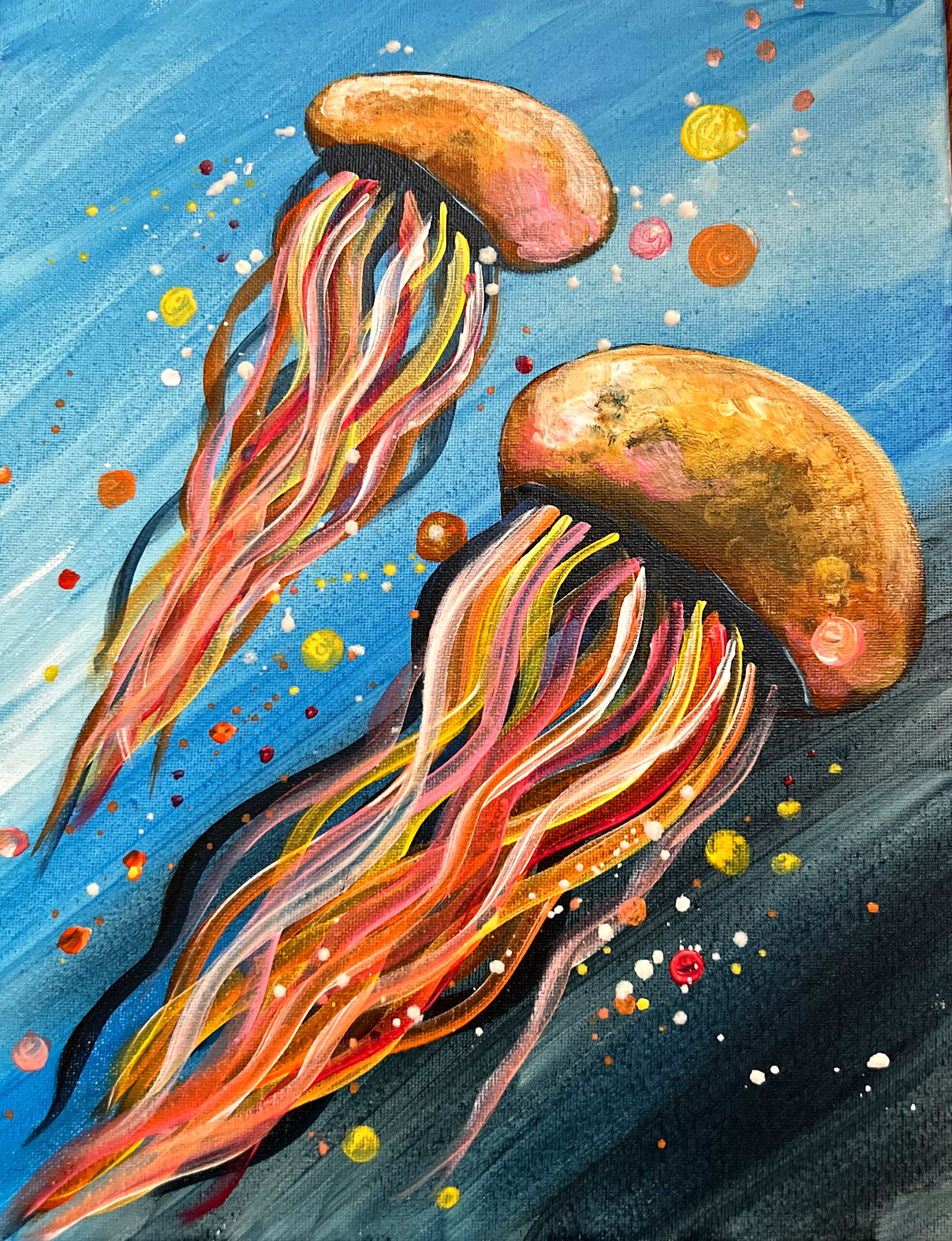 Jellyfish paint and sip classes in washington state by artvana