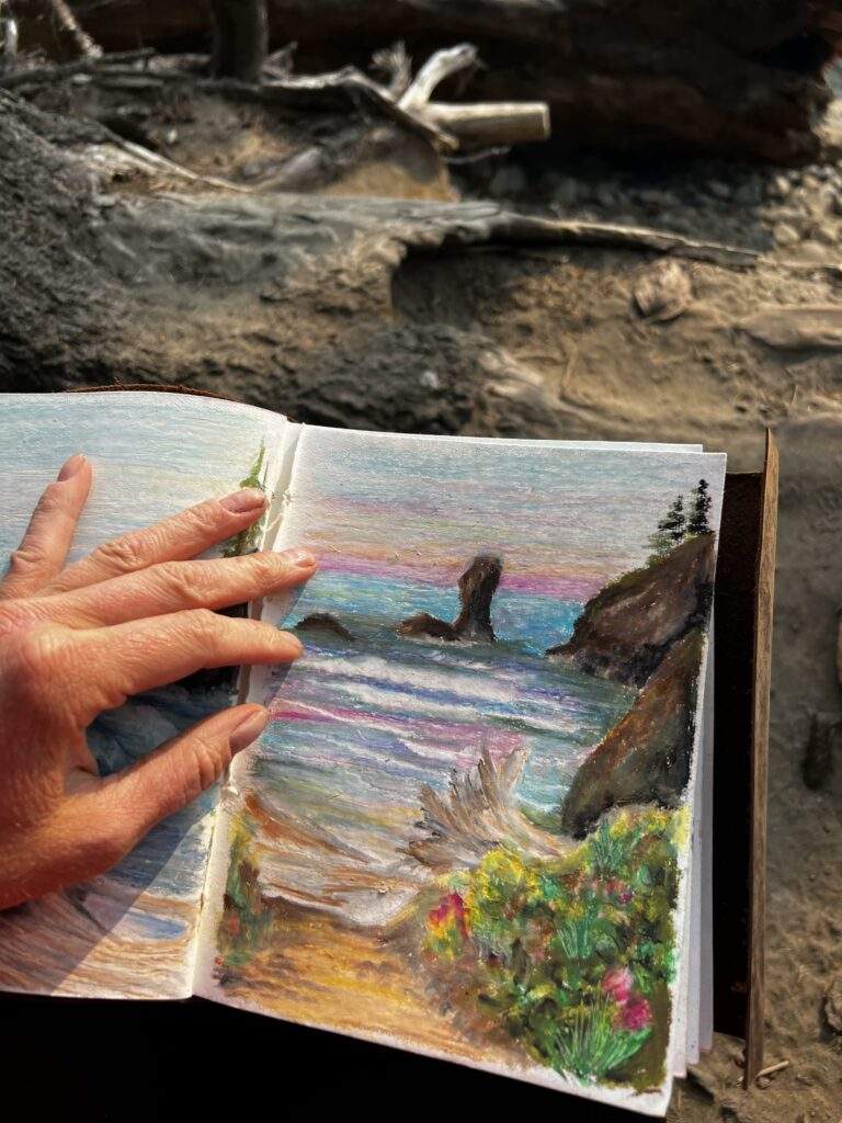 artwork of the pacific northwest pnw artist, landscape art supplies for travel