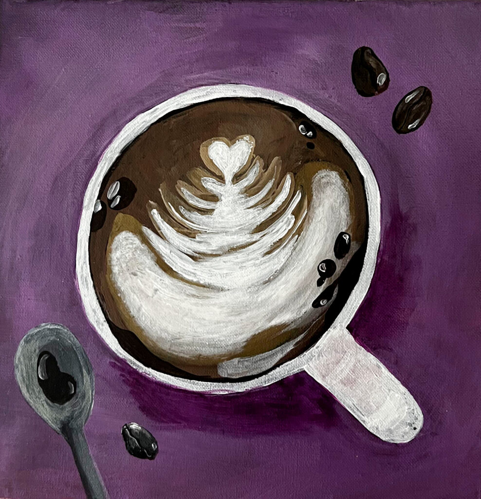 Paint and sip at Fog and Fern coffee in Lacey WA with Artvana