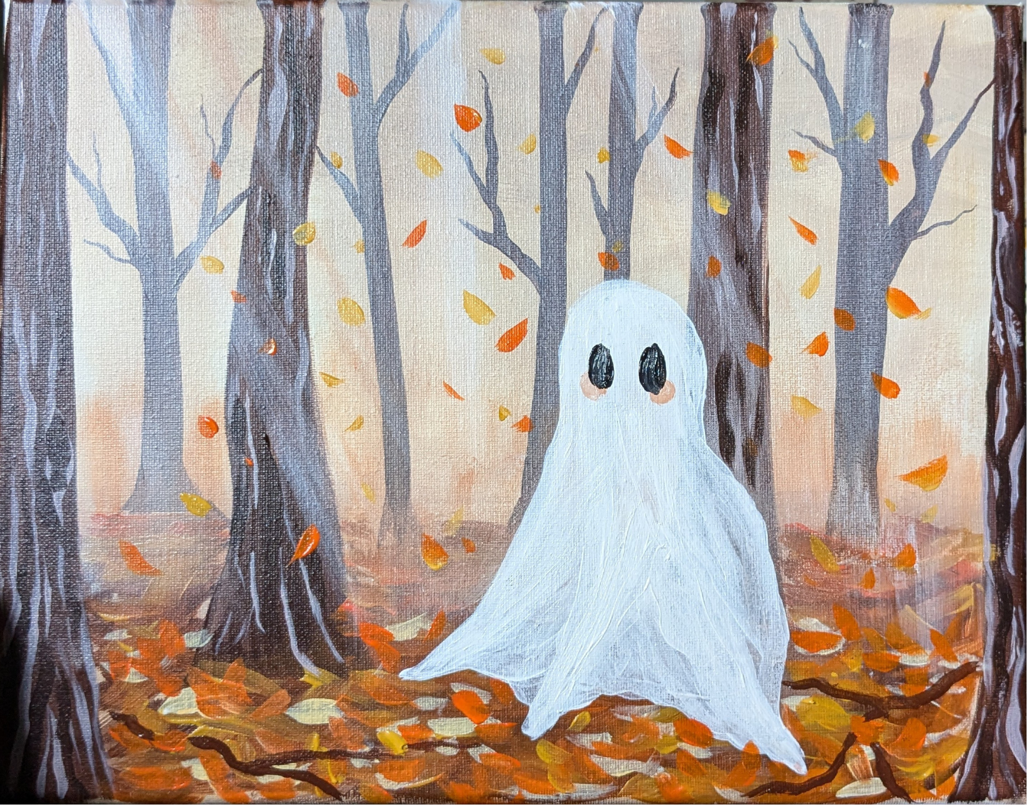Haunted paint and sip halloween events