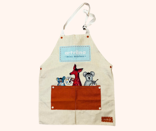 Artvana kids painting apron, paint like a mini master with our canvas painitng aprons for children