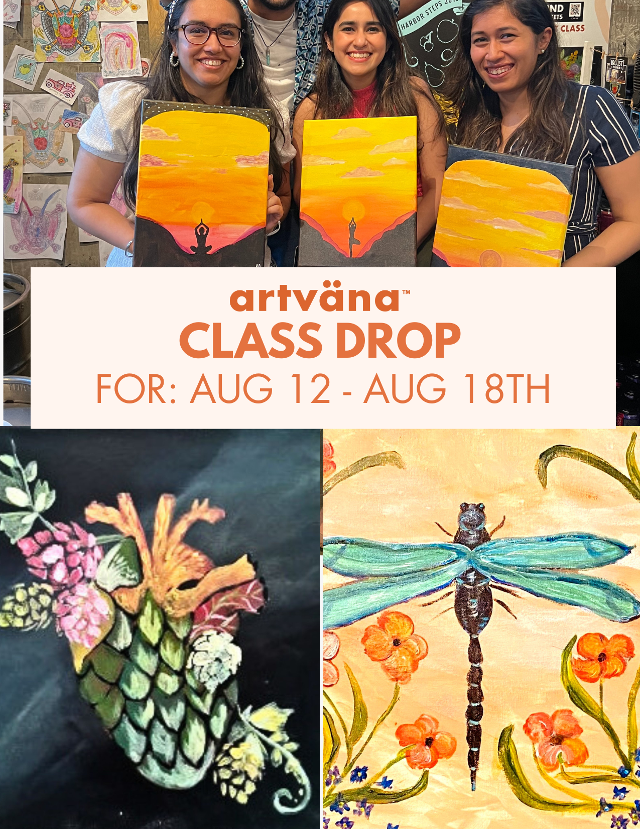 Artvana paint and sip classes in washington during august 2025
