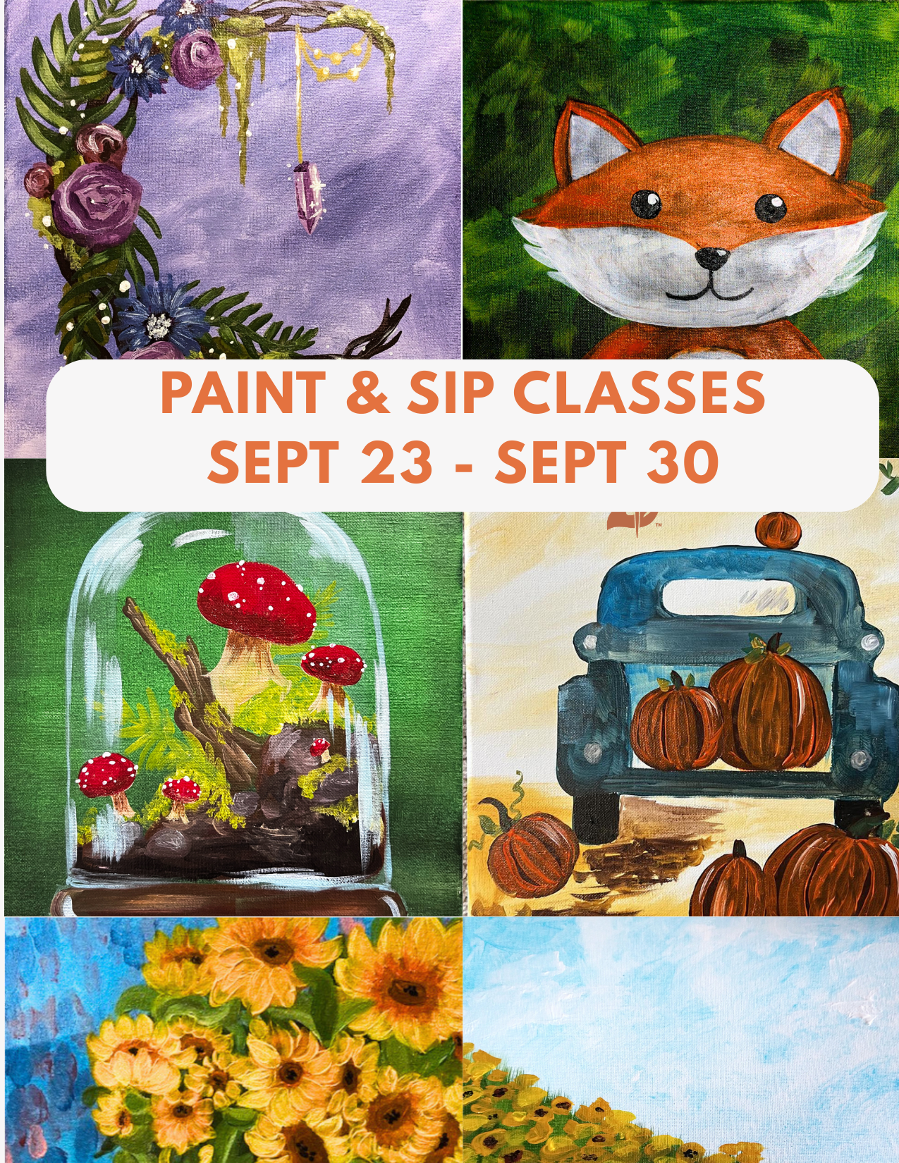 Washington paint and sip classes and art classes painting
