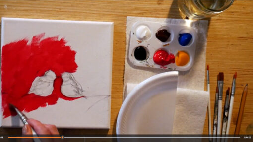 Winter Love Birds - Acrylic Painting Tutorial - Image 3