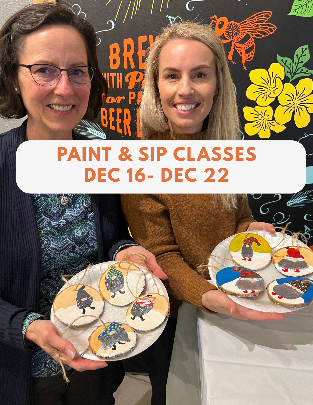 Holiday paint and sip classes