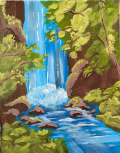 BREMERTON paint and sip by artvana forest waterfall painting class