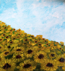 Artvana sunflower paint and sip painting